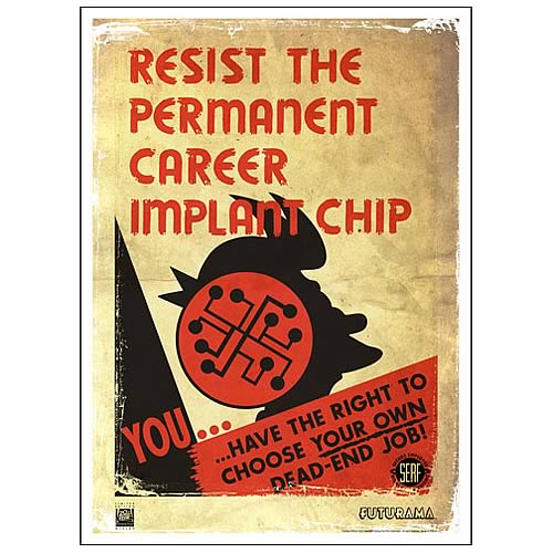 Futurama Resist Permanent Career Implant Chip Giclee Print